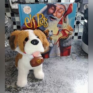 Elf Pets Brown and White Plush Puppy